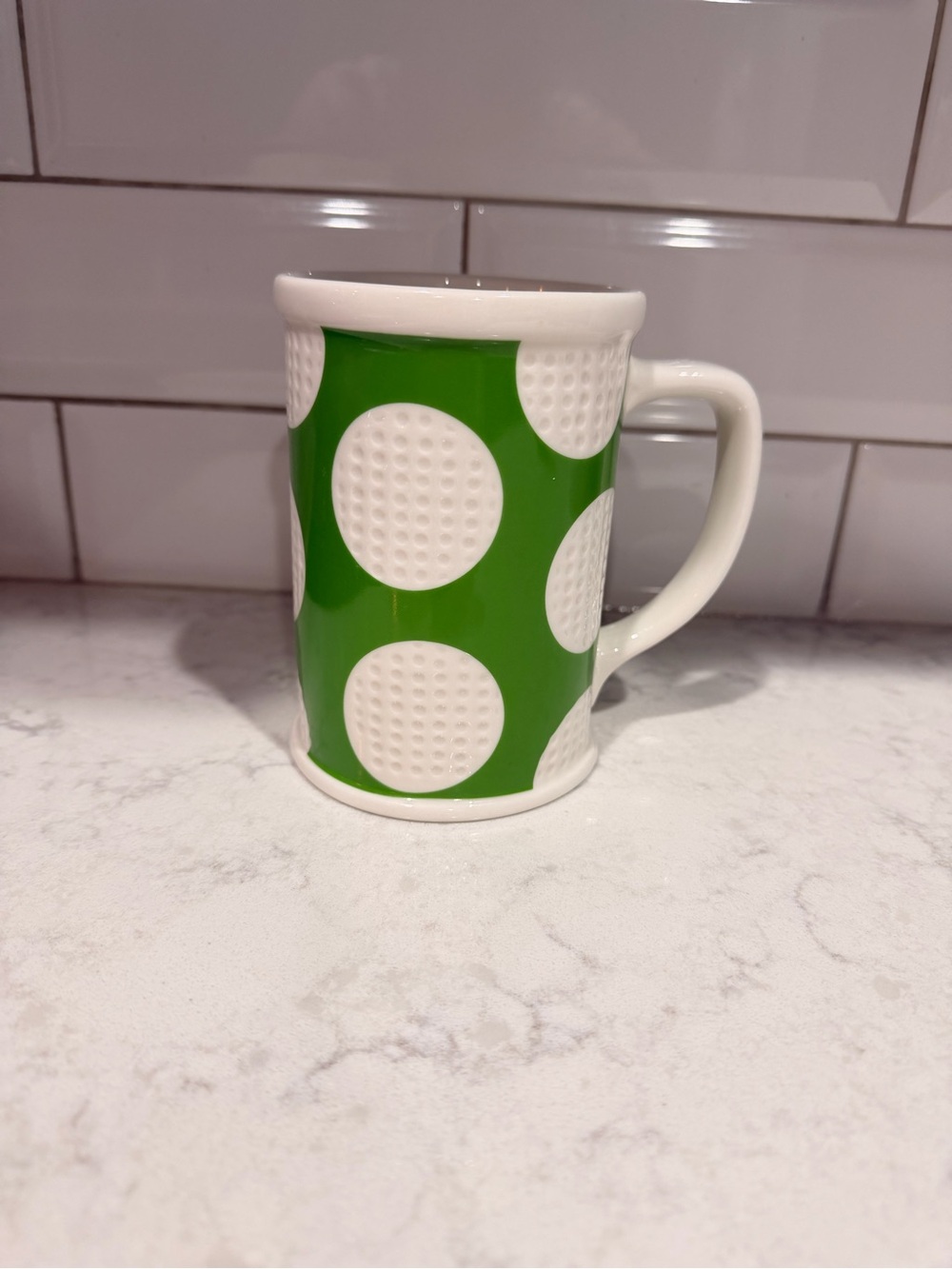 Starbucks Green and White Large Dot Ceramic Mug